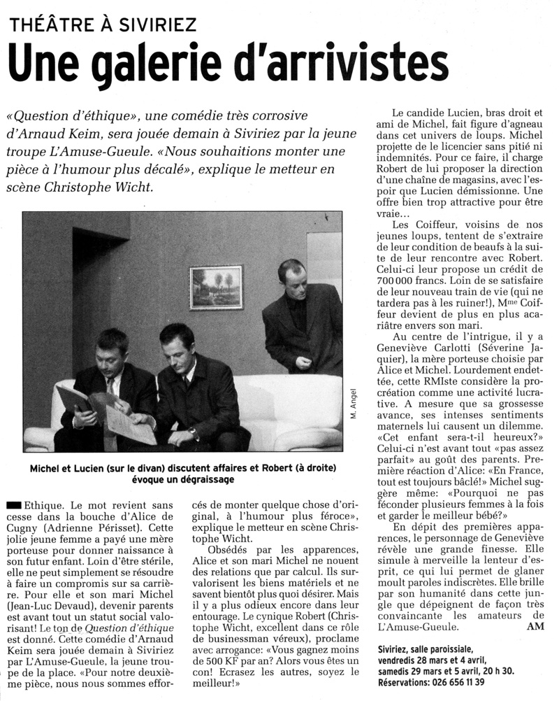 Article Presse théâtre l'Amuse-Gueule